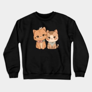 Cute cat couple Crewneck Sweatshirt